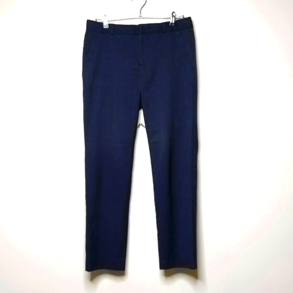 Banana Republic Jackson Fit Navy Pinstripe Stretch Cotton Trousers Size 8